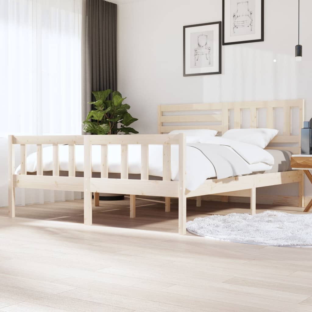 3101174 Bed Frame Without Mattress Solid Wood (810103+814165)