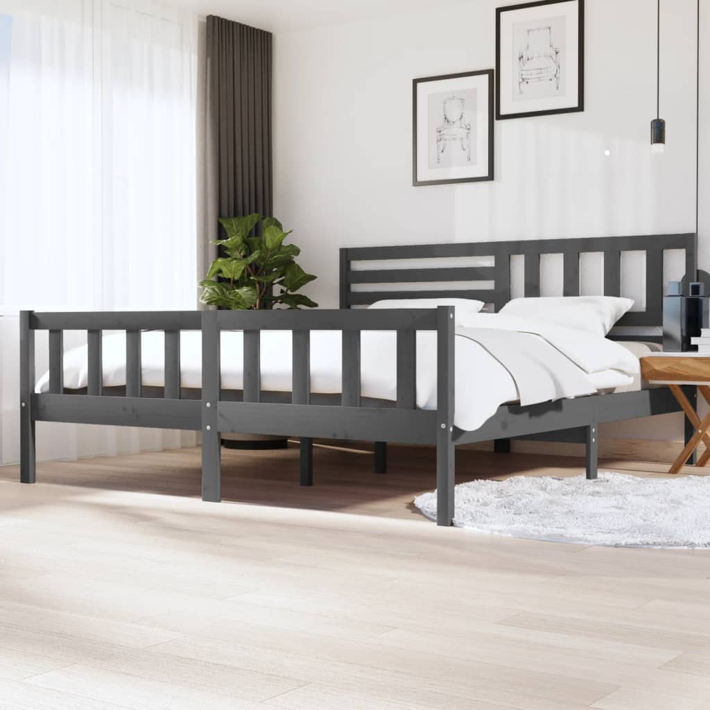 3101174 Bed Frame Without Mattress Solid Wood (810103+814165)