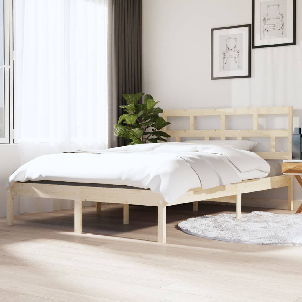 3101242 Bed Frame Without Mattress Solid Wood Pine (810041+814218)