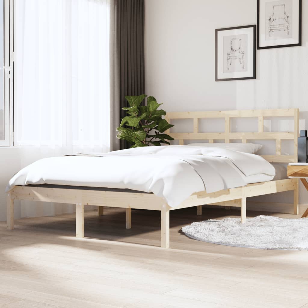 3101242 Bed Frame Without Mattress Solid Wood Pine (810041+814218)