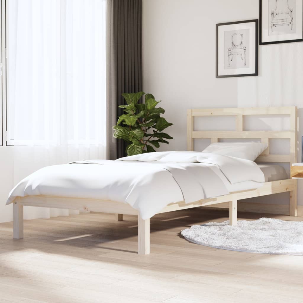 3101242 Bed Frame Without Mattress Solid Wood Pine (810041+814218)