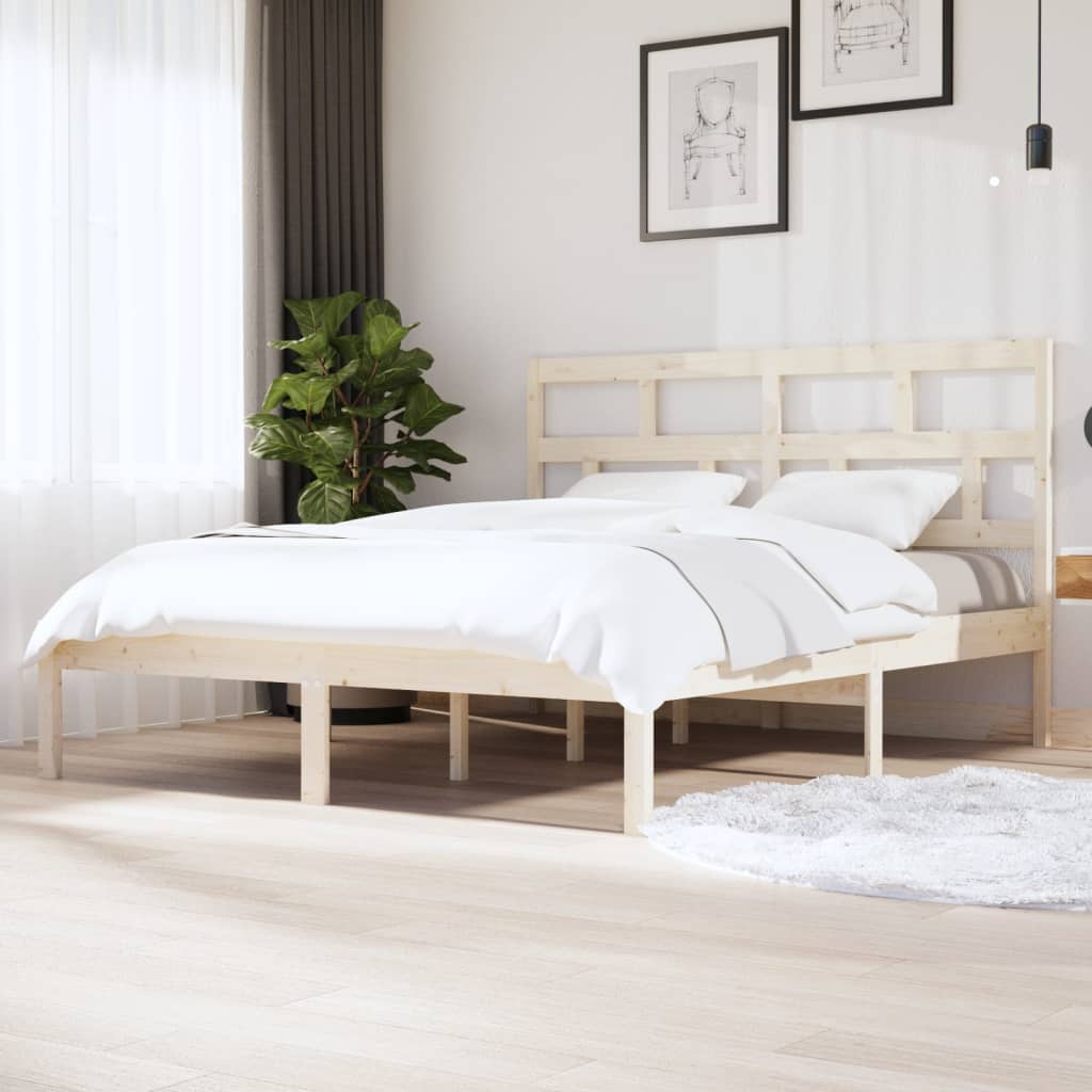 3101242 Bed Frame Without Mattress Solid Wood Pine (810041+814218)