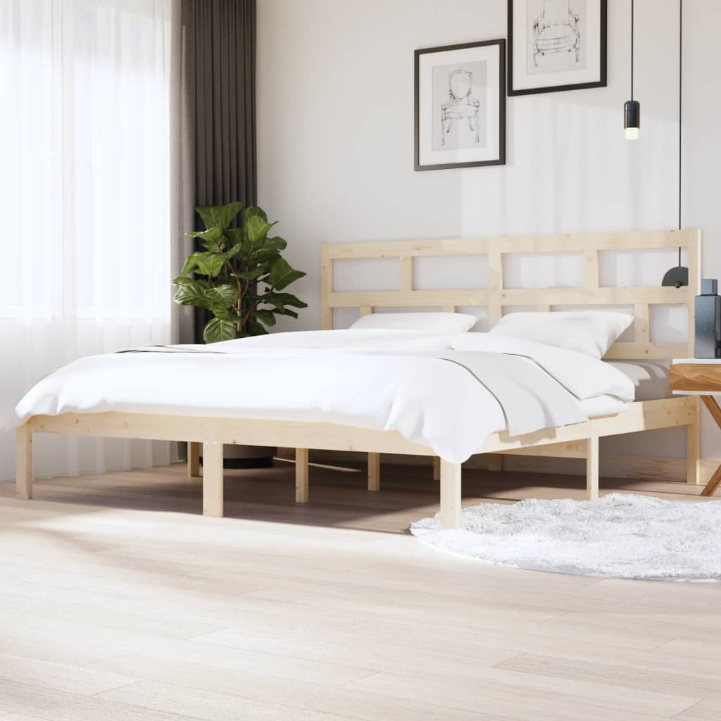 3101242 Bed Frame Without Mattress Solid Wood Pine (810041+814218)