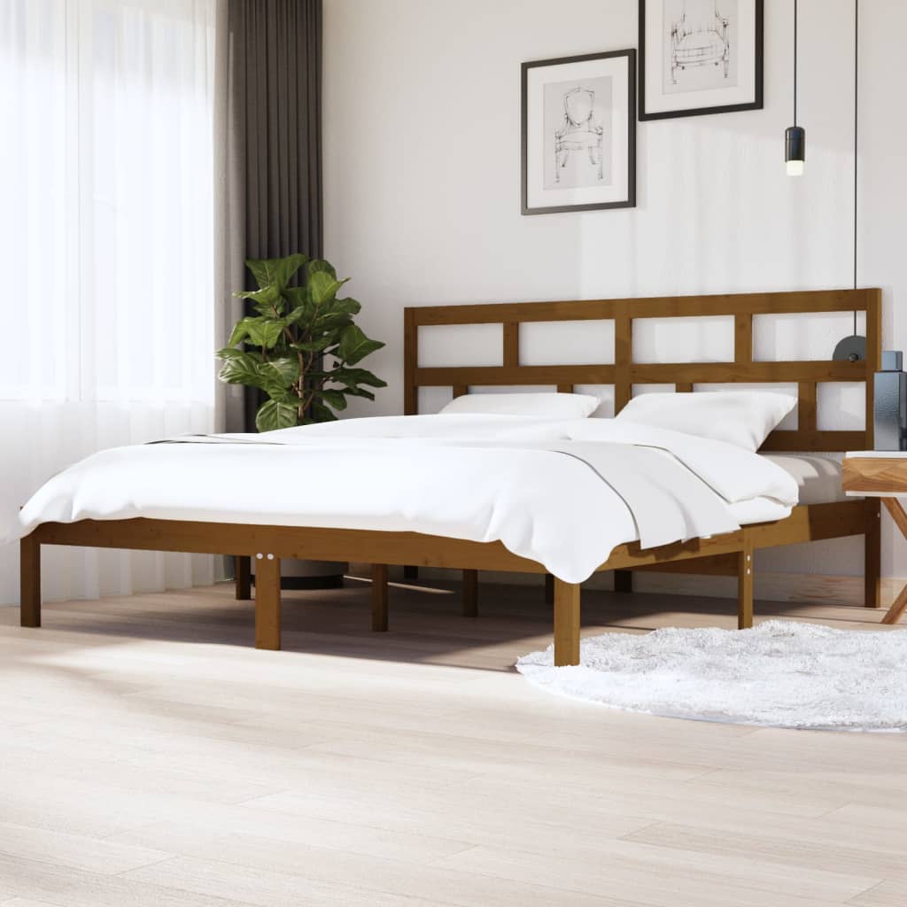 3101242 Bed Frame Without Mattress Solid Wood Pine (810041+814218)