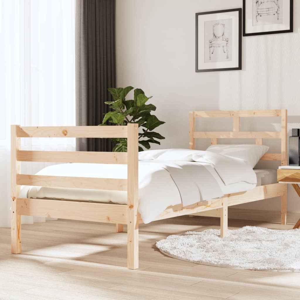 Bed Frame Without Mattress Double Solid Wood