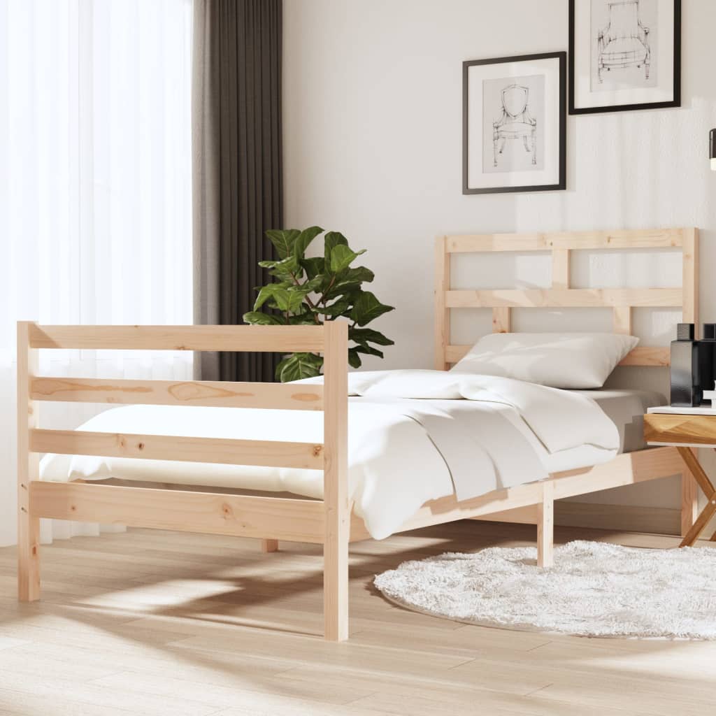 Bed Frame Without Mattress Double Solid Wood