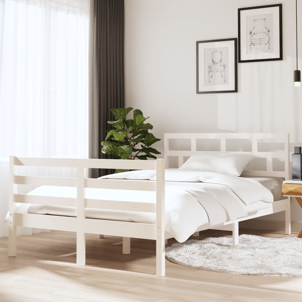 Bed Frame Without Mattress Double Solid Wood