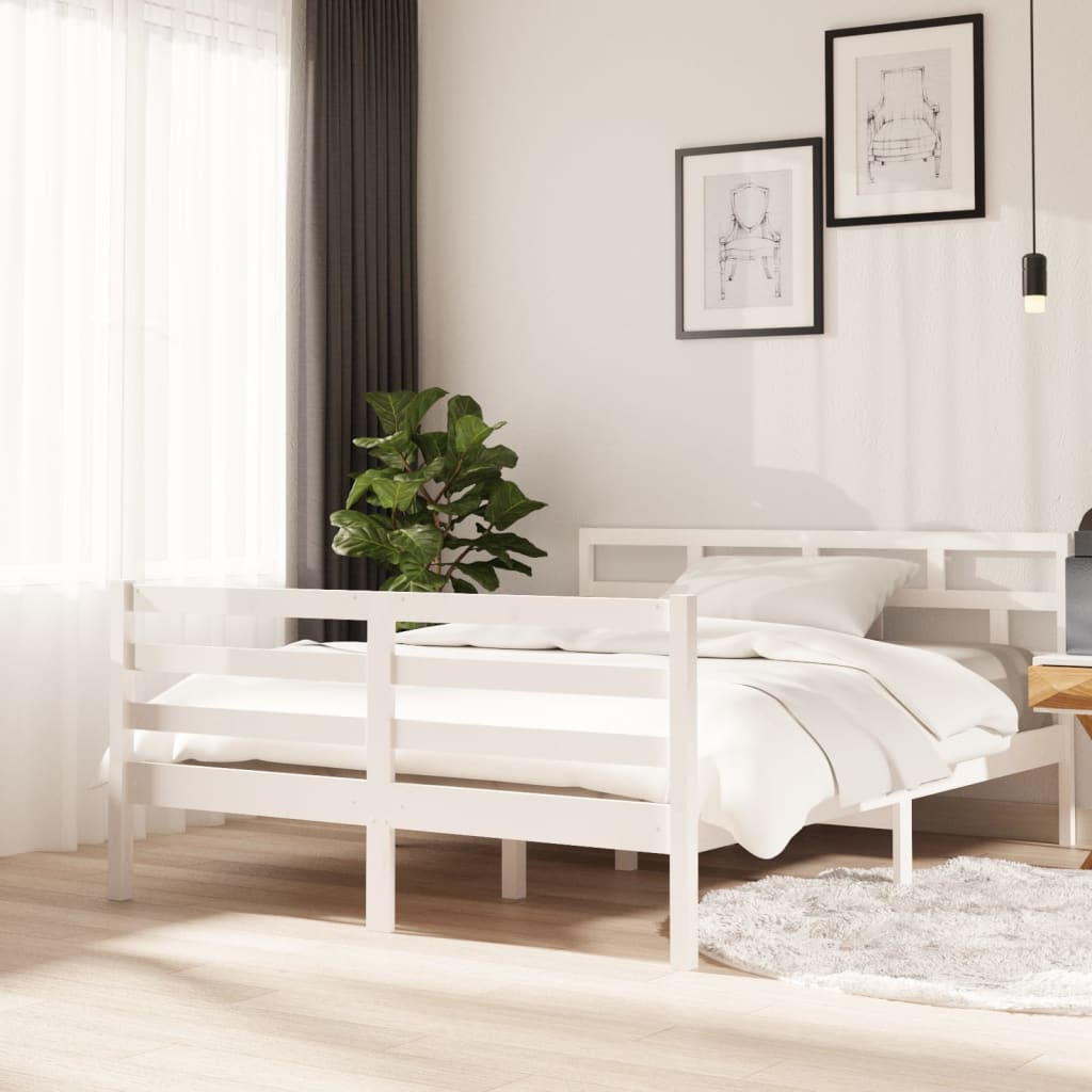Bed Frame Without Mattress Double Solid Wood
