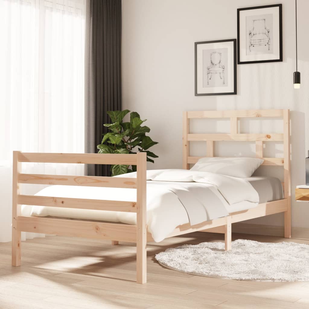 Bed Frame Without Mattress Double Solid Wood