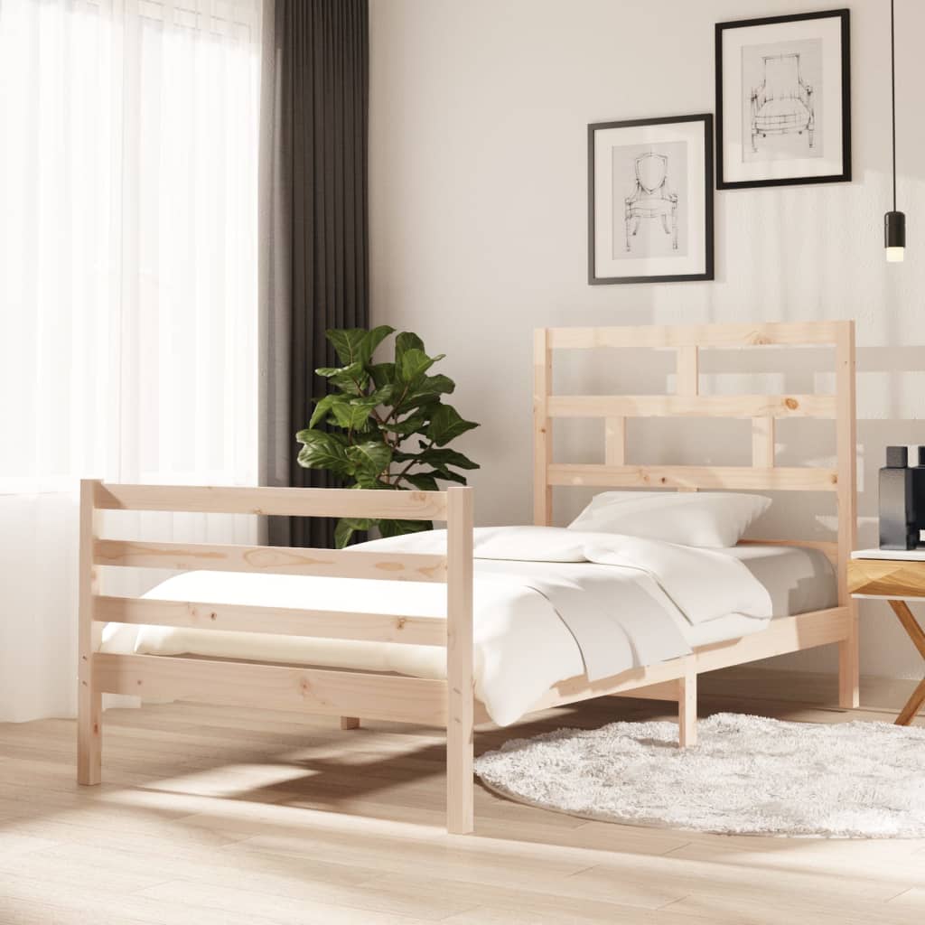 Bed Frame Without Mattress Double Solid Wood