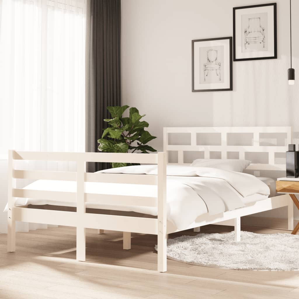 Bed Frame Without Mattress Double Solid Wood