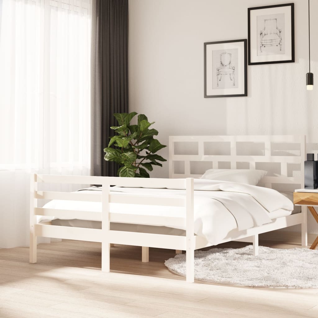 Bed Frame Without Mattress Double Solid Wood