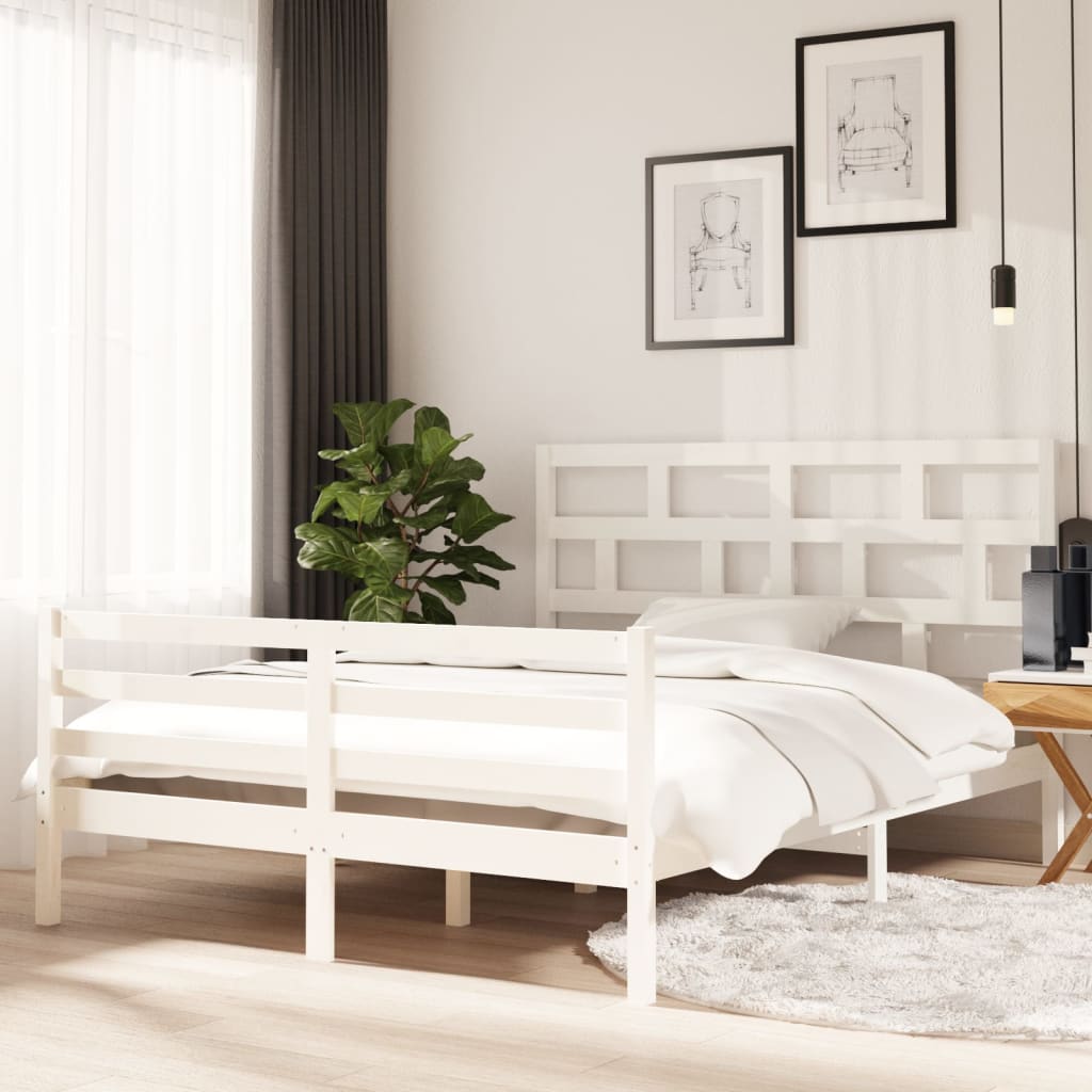 Bed Frame Without Mattress Double Solid Wood
