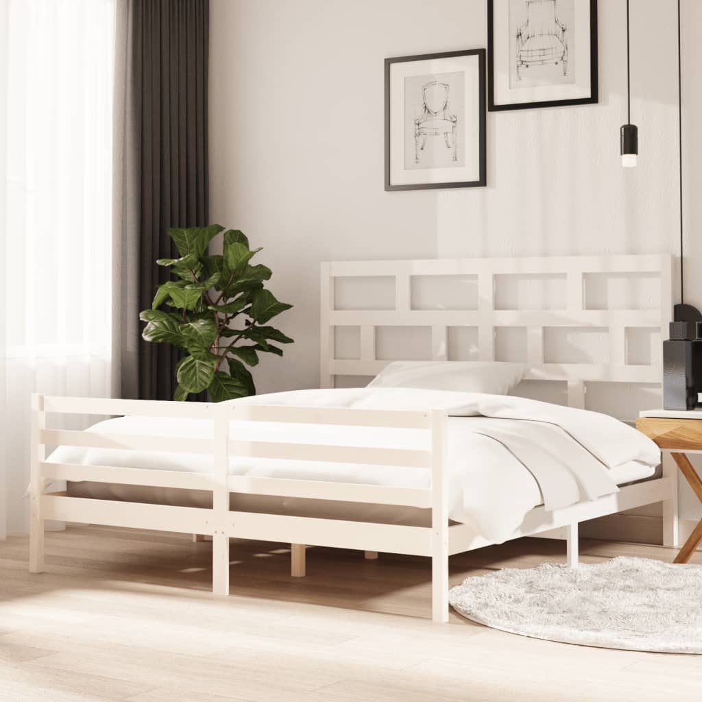 Bed Frame Without Mattress Double Solid Wood
