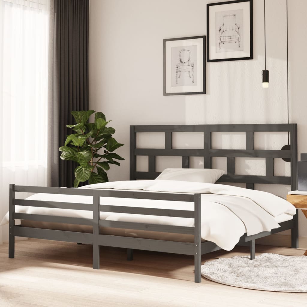 Bed Frame Without Mattress Double Solid Wood