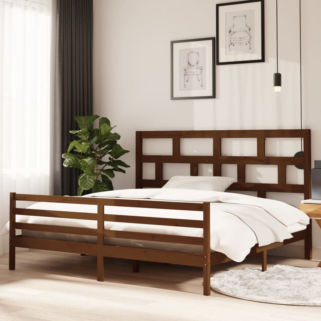 Bed Frame Without Mattress Double Solid Wood
