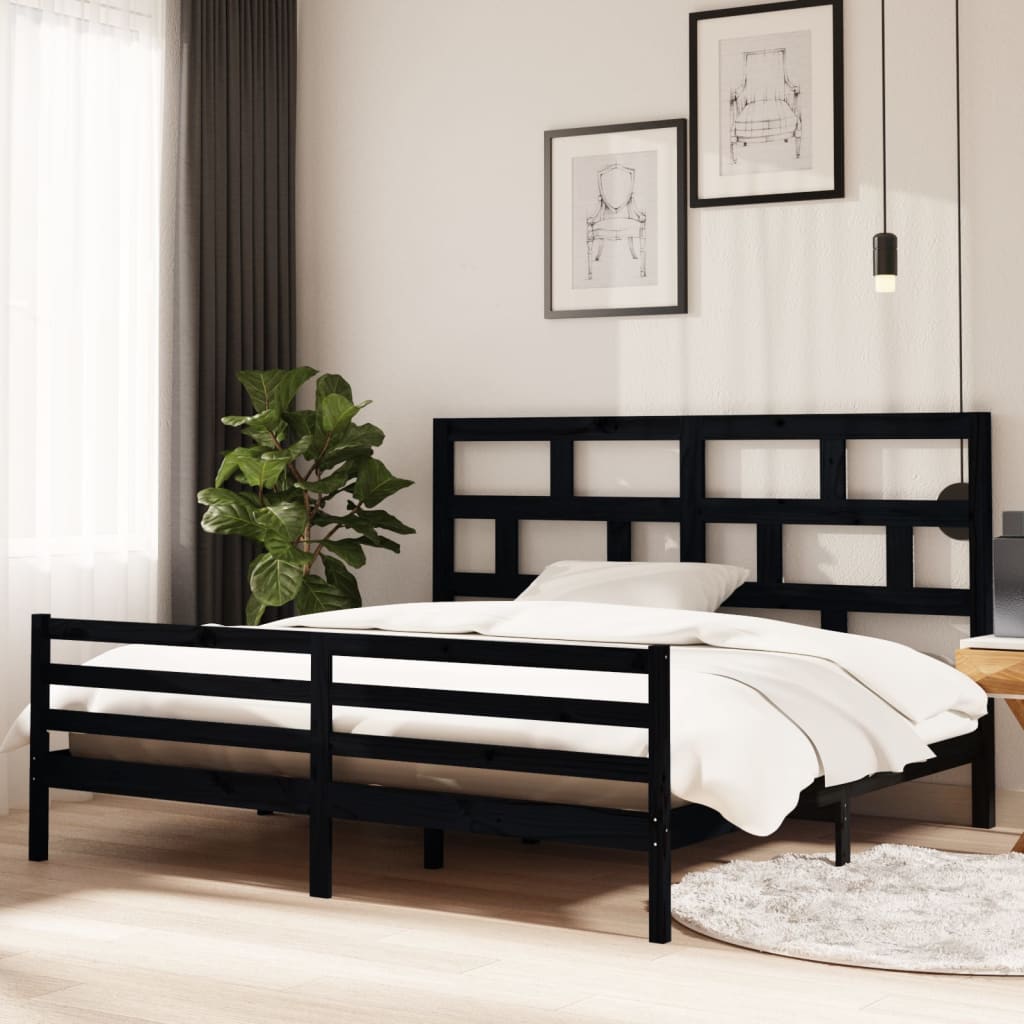 Bed Frame Without Mattress Double Solid Wood