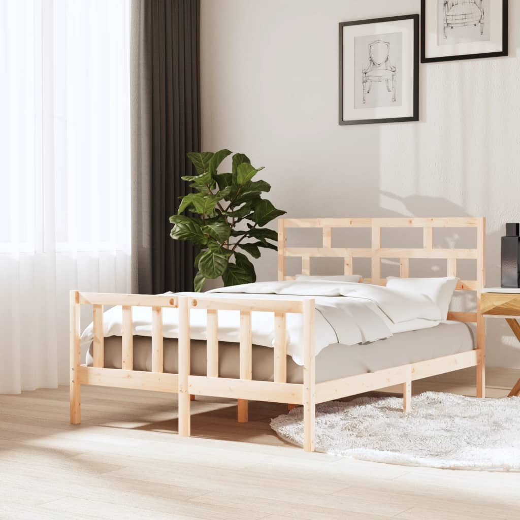 3101369 Bed Frame Without Mattress Solid Wood (810103+814215)