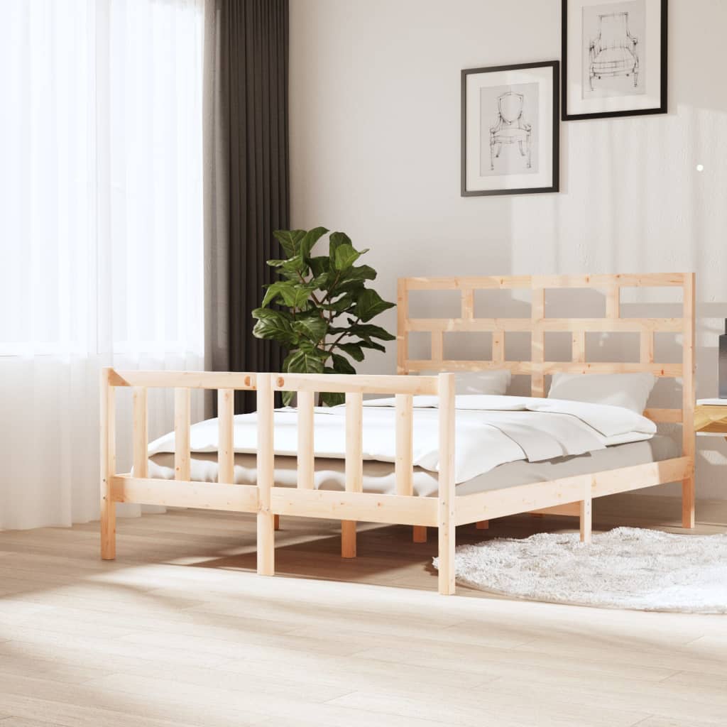3101369 Bed Frame Without Mattress Solid Wood (810103+814215)