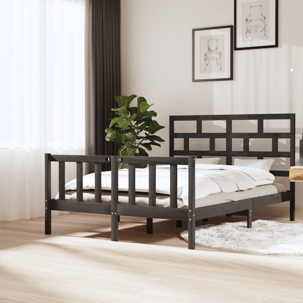 3101369 Bed Frame Without Mattress Solid Wood (810103+814215)