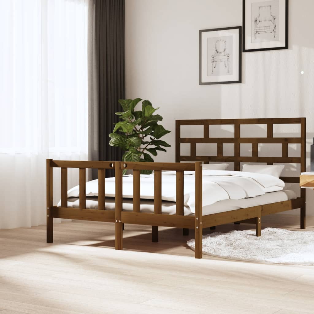 3101369 Bed Frame Without Mattress Solid Wood (810103+814215)