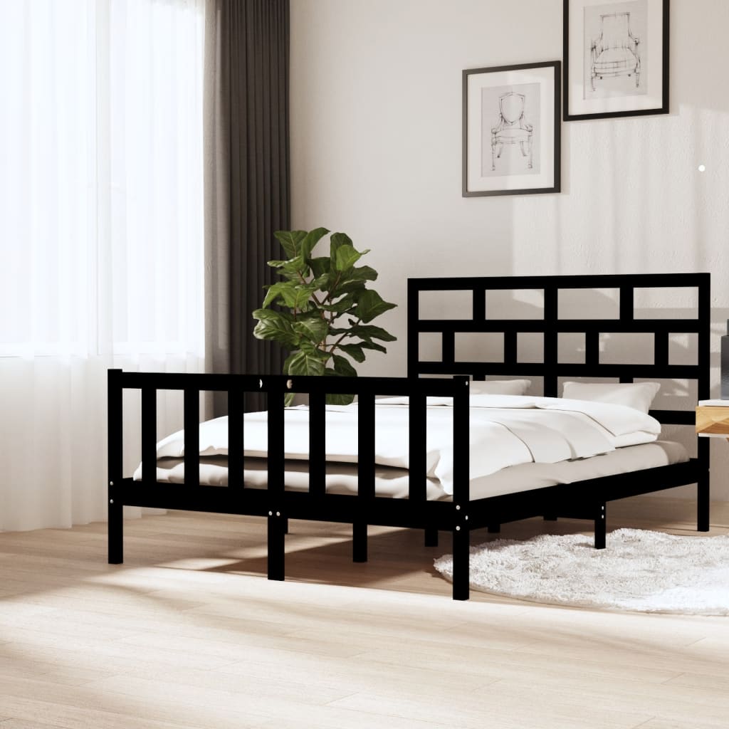 3101369 Bed Frame Without Mattress Solid Wood (810103+814215)