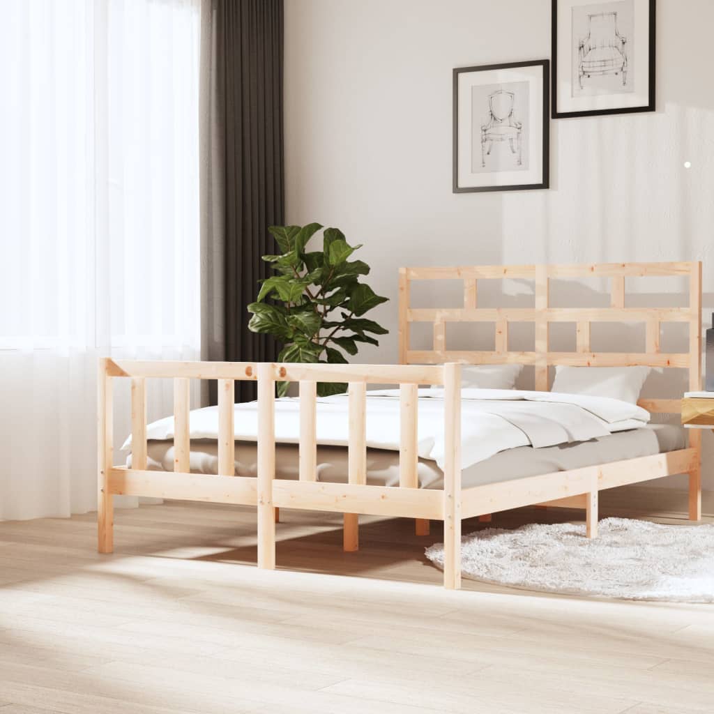 3101369 Bed Frame Without Mattress Solid Wood (810103+814215)