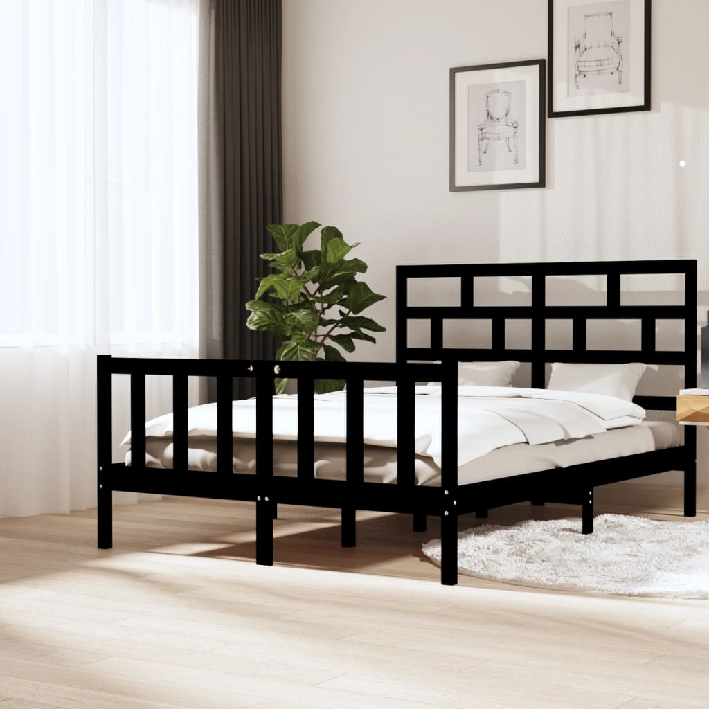 3101369 Bed Frame Without Mattress Solid Wood (810103+814215)