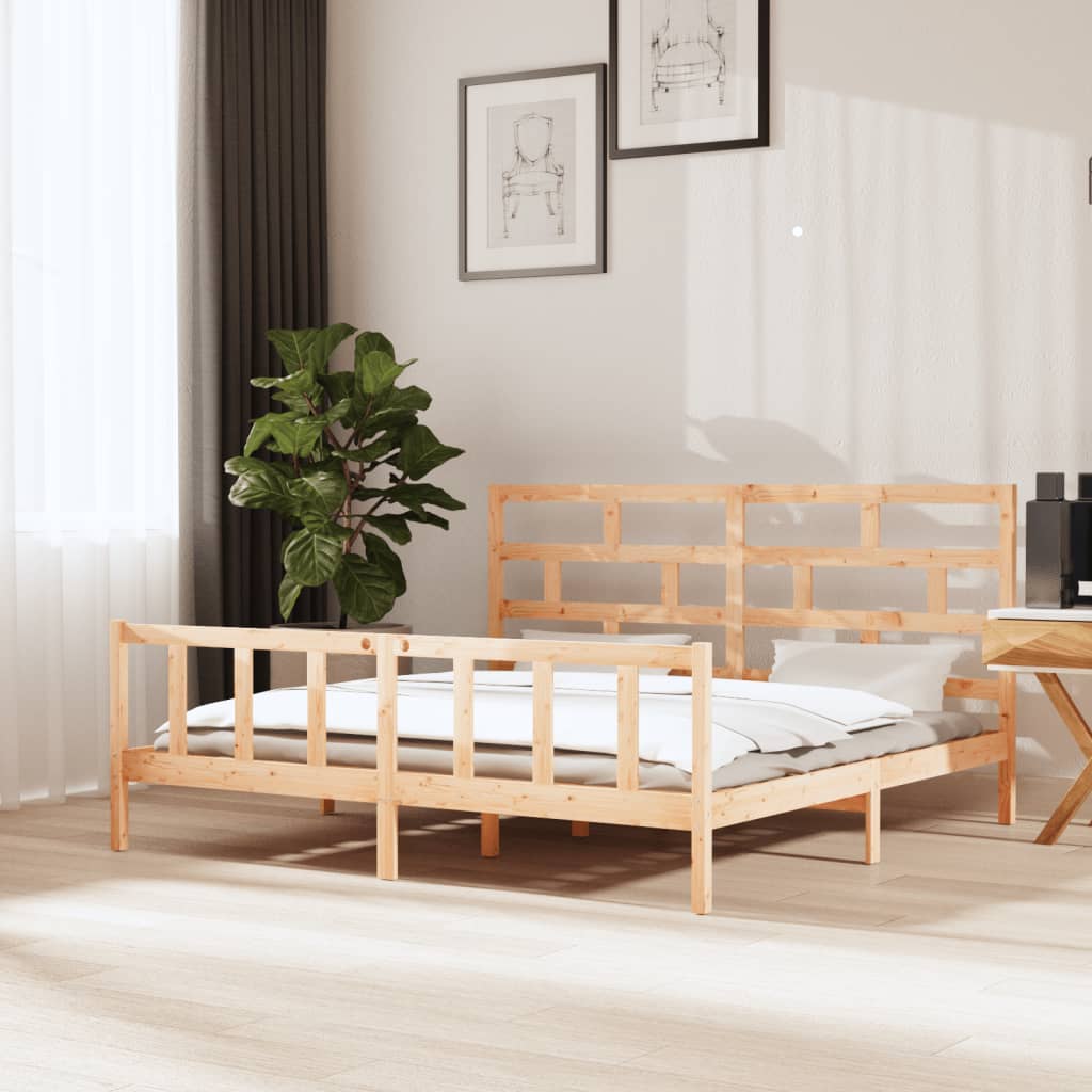 3101369 Bed Frame Without Mattress Solid Wood (810103+814215)