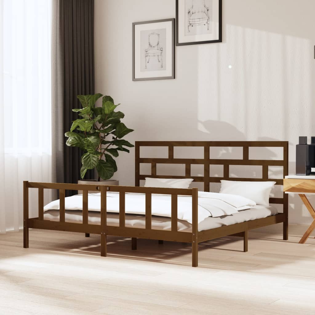 3101369 Bed Frame Without Mattress Solid Wood (810103+814215)