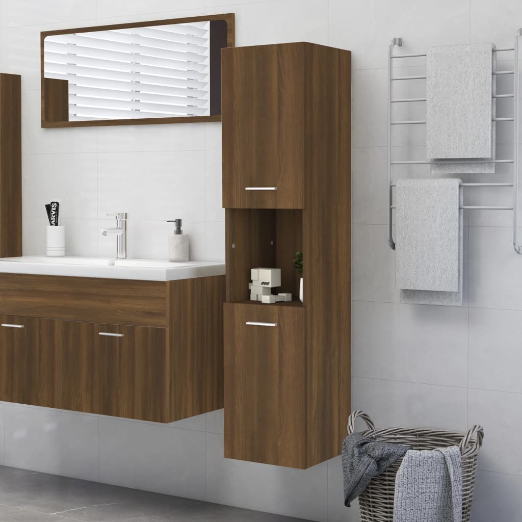 Bathroom Cabinet 30X30X130 Cm Engineered Wood