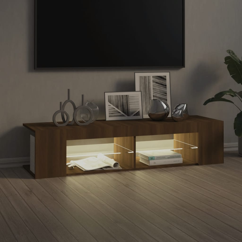 Tv Cabinet With Led Lights 135X39X30 Cm