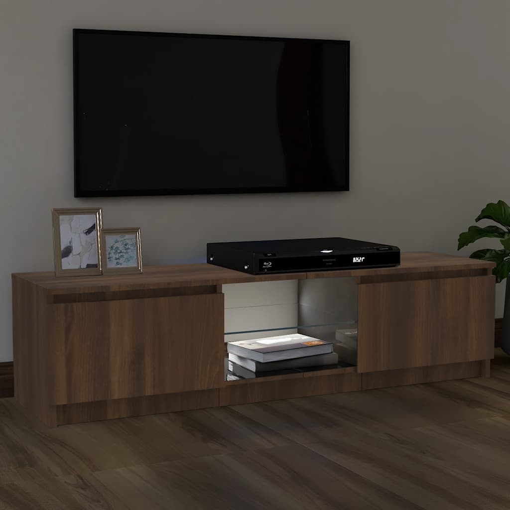 Tv Cabinet With Led Lights 120X30X35.5 Cm