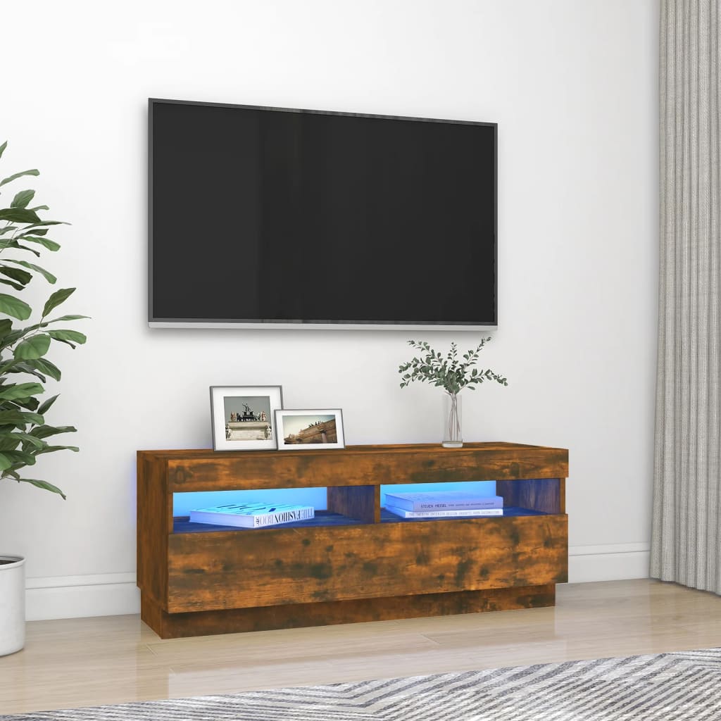 Tv Cabinet With Led Lights 80X35X40 Cm