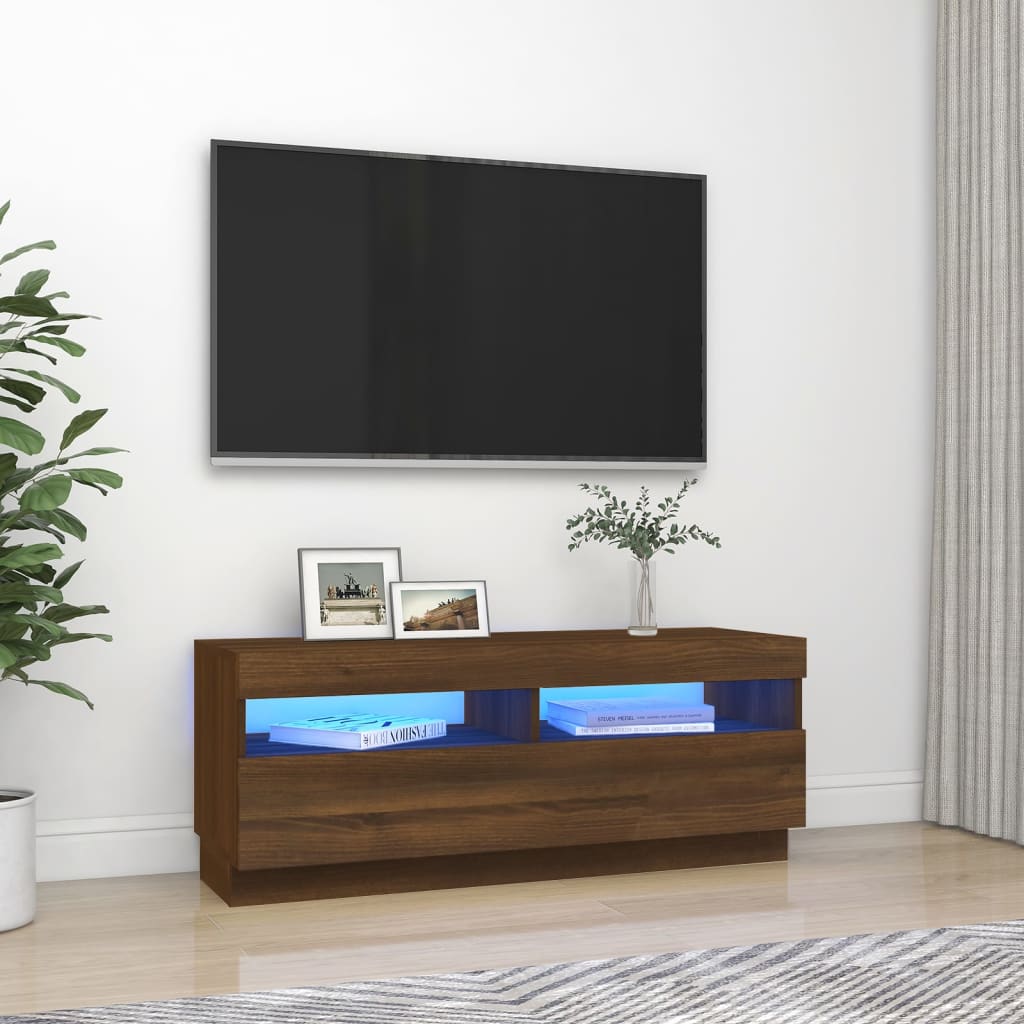 Tv Cabinet With Led Lights 80X35X40 Cm