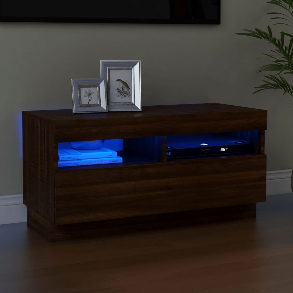 Tv Cabinet With Led Lights 80X35X40 Cm