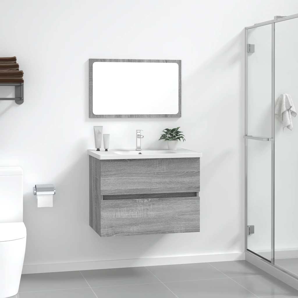 2 Piece Bathroom Furniture Set Engineered Wood
