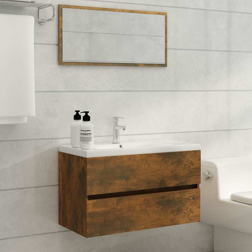 2 Piece Bathroom Furniture Set Engineered Wood