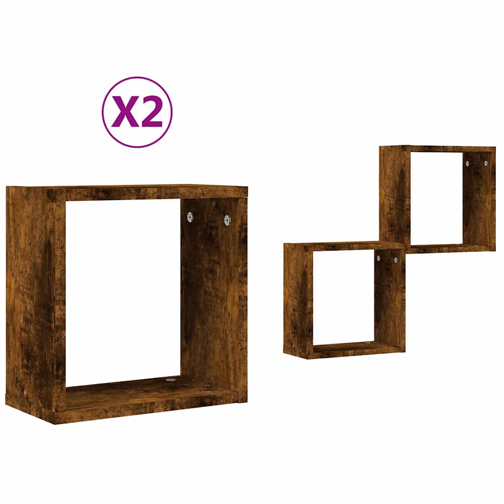 Wall Cube Shelves 2 Pcs 30X15X30 Cm
