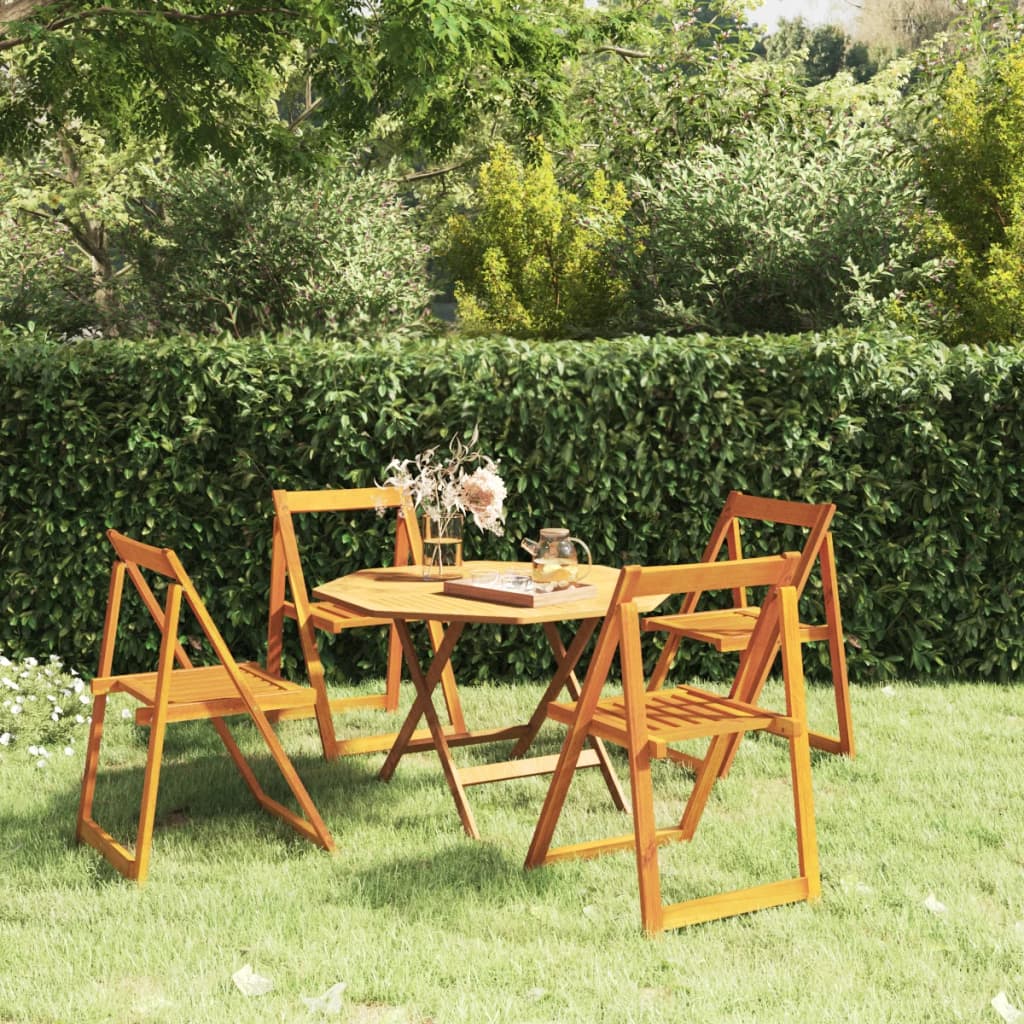 Folding Garden Chairs 2 Pcs Solid Acacia Wood