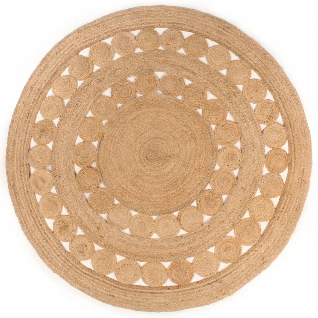 Area Rug Braided Design Jute Round