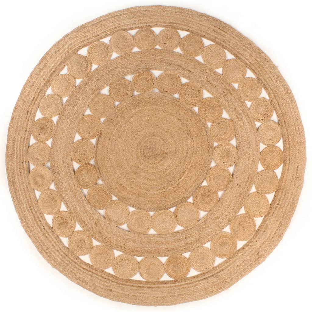 Area Rug Braided Design Jute Round