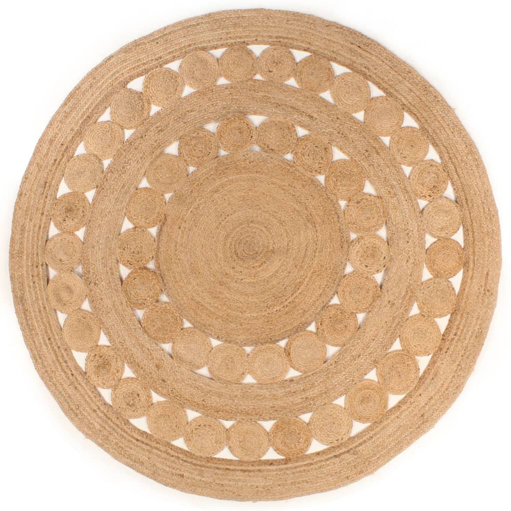 Area Rug Braided Design Jute Round