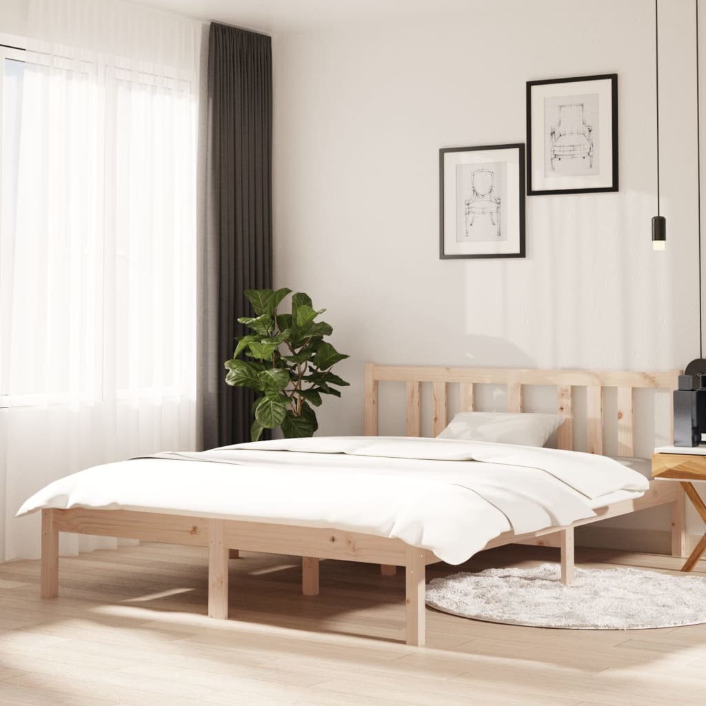 Bed Frame Without Mattress Solid Wood Double