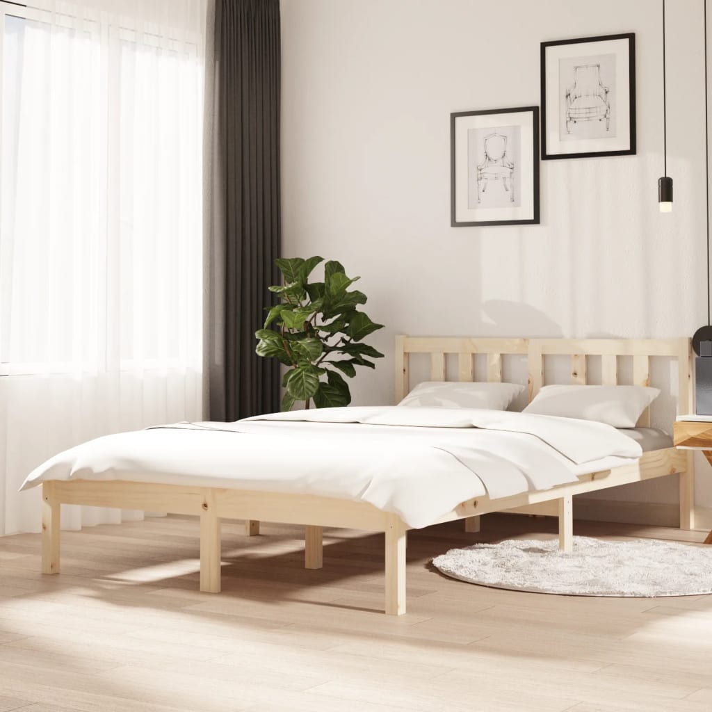 Bed Frame Without Mattress Solid Wood Double