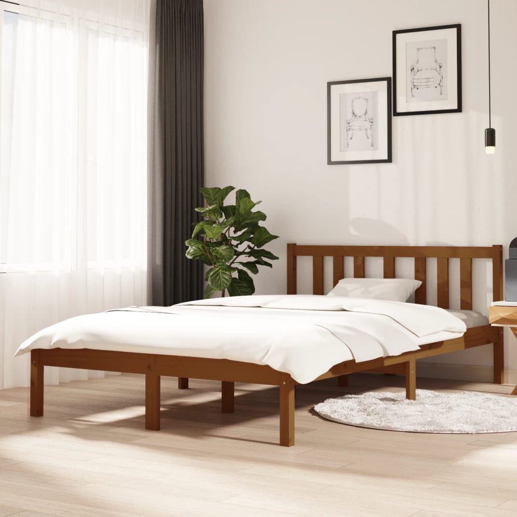 Bed Frame Without Mattress Solid Wood Double