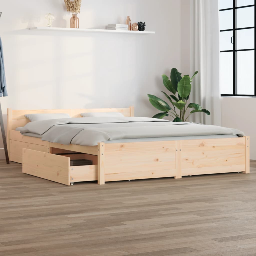 Bed Frame Without Mattress With Drawers