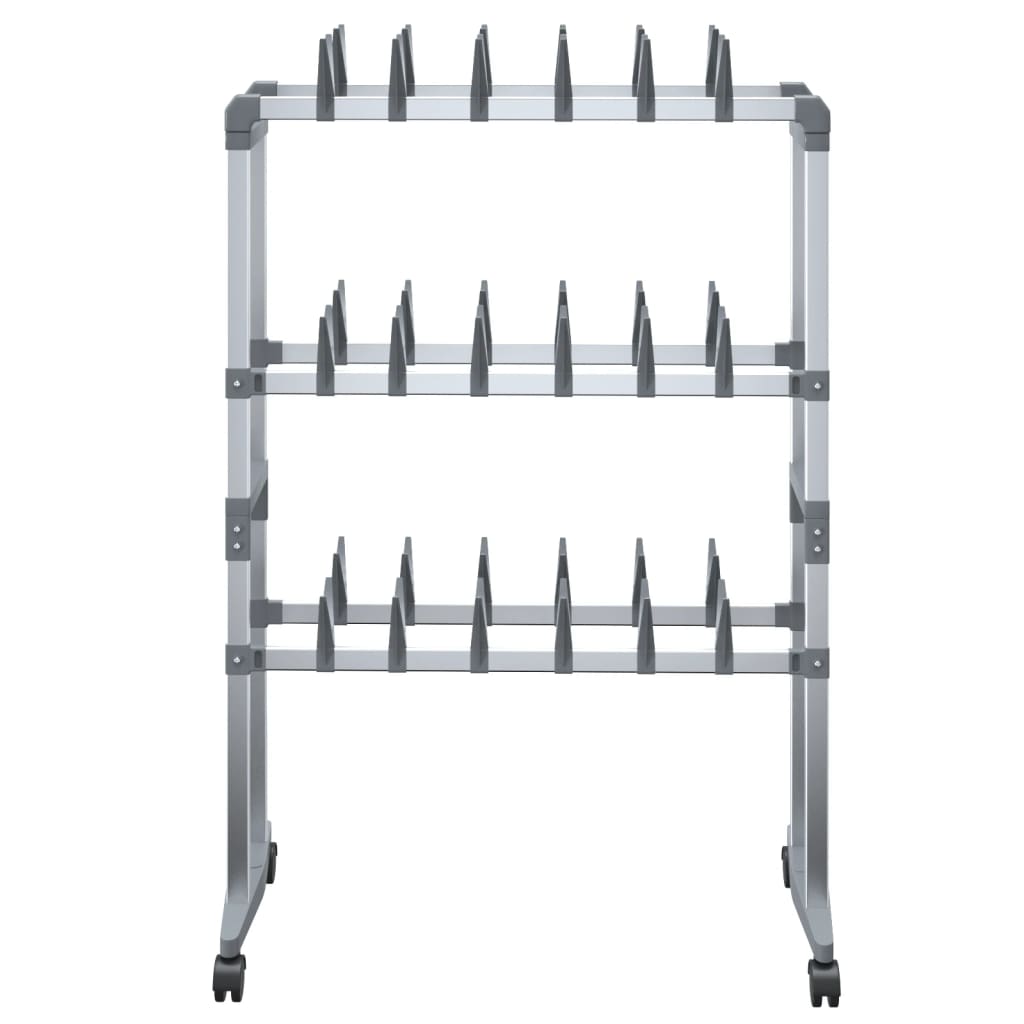 Shoe Rack With Wheels Silver 66X27X100 Cm