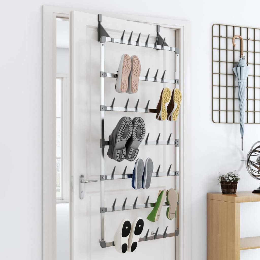 Hanging Shoe Rack Silver 66X13X139 Cm
