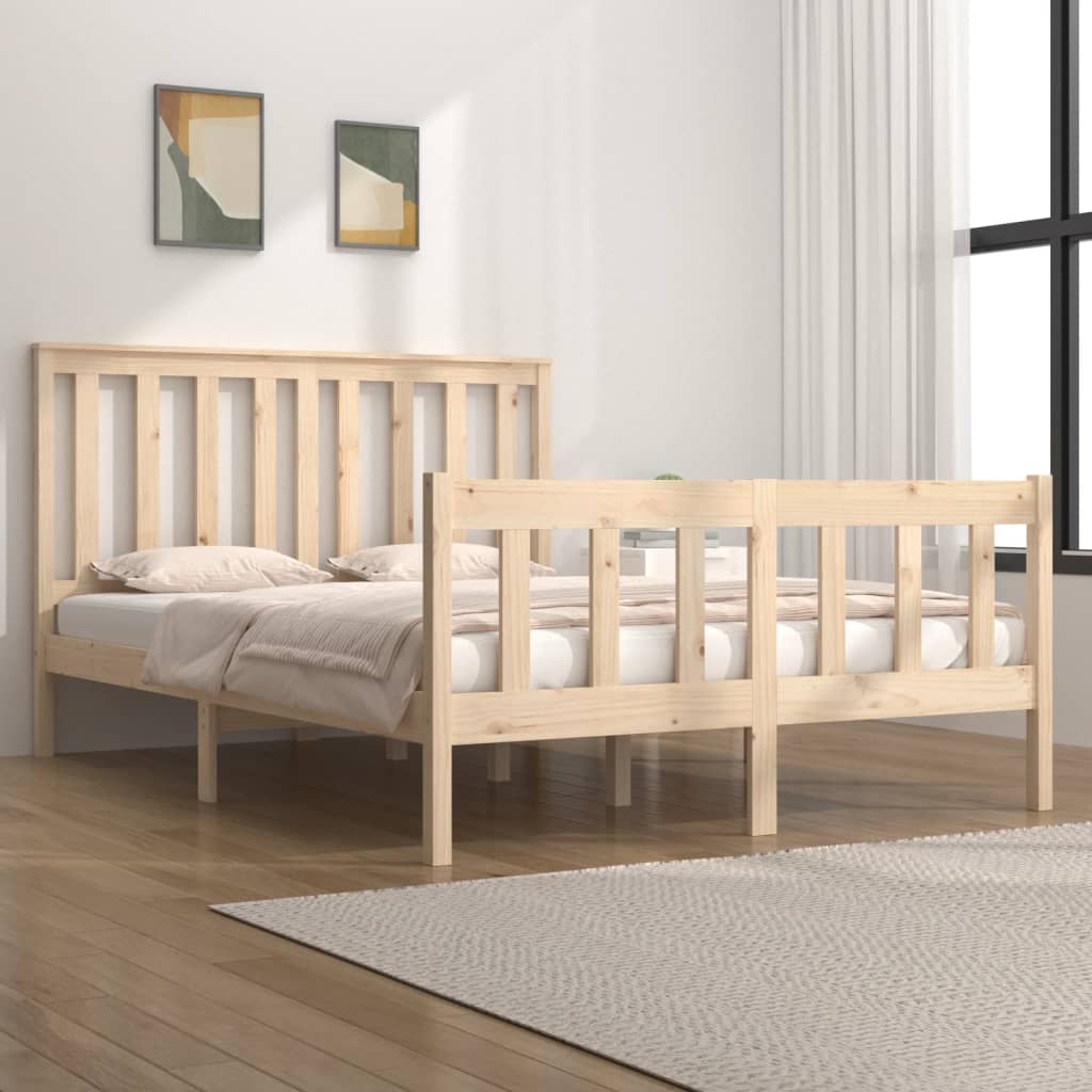 Bed Frame Without Mattress Solid Wood Pine